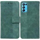 For OPPO Reno5 5G / 4G / Find X3 Lite Geometric Embossed Leather Phone Case(Green) - 1