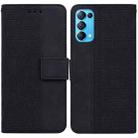 For OPPO Reno5 5G / 4G / Find X3 Lite Geometric Embossed Leather Phone Case(Black) - 1