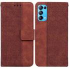 For OPPO Reno5 Pro 5G Geometric Embossed Leather Phone Case(Brown) - 1