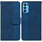 For OPPO Reno5 Pro 5G Geometric Embossed Leather Phone Case(Blue) - 1