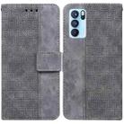 For OPPO Reno6 Pro 5G Geometric Embossed Leather Phone Case(Grey) - 1