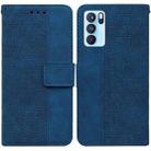 For OPPO Reno6 Pro 5G Geometric Embossed Leather Phone Case(Blue) - 1