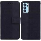 For OPPO Reno6 Pro 5G Geometric Embossed Leather Phone Case(Black) - 1