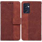 For OPPO Reno7 5G / Find X5 Lite Geometric Embossed Leather Phone Case(Brown) - 1