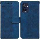 For OPPO Reno7 5G / Find X5 Lite Geometric Embossed Leather Phone Case(Blue) - 1