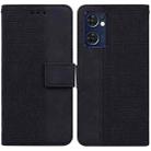 For OPPO Reno7 5G / Find X5 Lite Geometric Embossed Leather Phone Case(Black) - 1