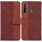 For OPPO Realme 5 / 5s / 6i Geometric Embossed Leather Phone Case(Brown) - 1