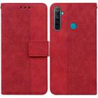 For OPPO Realme 5 / 5s / 6i Geometric Embossed Leather Phone Case(Red) - 1