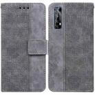 For OPPO Realme 7 / Narzo 20 Pro Geometric Embossed Leather Phone Case(Grey) - 1