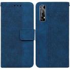 For OPPO Realme 7 / Narzo 20 Pro Geometric Embossed Leather Phone Case(Blue) - 1