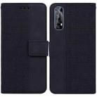 For OPPO Realme 7 / Narzo 20 Pro Geometric Embossed Leather Phone Case(Black) - 1