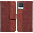 For OPPO Realme 8 / 8 Pro Geometric Embossed Leather Phone Case(Brown) - 1