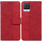 For OPPO Realme 8 / 8 Pro Geometric Embossed Leather Phone Case(Red) - 1