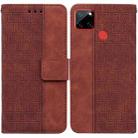 For OPPO Realme C12 / Narzo 20 Geometric Embossed Leather Phone Case(Brown) - 1