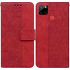 For OPPO Realme C12 / Narzo 20 Geometric Embossed Leather Phone Case(Red) - 1