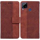 For OPPO Realme C15 Geometric Embossed Leather Phone Case(Brown) - 1