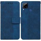 For OPPO Realme C15 Geometric Embossed Leather Phone Case(Blue) - 1