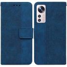 For Xiaomi 12 / 12X Geometric Embossed Leather Phone Case(Blue) - 1