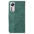 For Xiaomi 12 Pro Geometric Embossed Leather Phone Case(Green) - 3