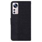 For Xiaomi 12 Pro Geometric Embossed Leather Phone Case(Black) - 3