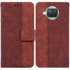 For Xiaomi Mi 10T Lite 5G Geometric Embossed Leather Phone Case(Brown) - 1