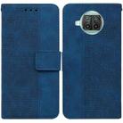 For Xiaomi Mi 10T Lite 5G Geometric Embossed Leather Phone Case(Blue) - 1