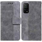 For Xiaomi Mi 10T Pro 5G / 10T 5G Geometric Embossed Leather Phone Case(Grey) - 1