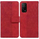 For Xiaomi Mi 10T Pro 5G / 10T 5G Geometric Embossed Leather Phone Case(Red) - 1