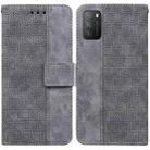 For Xiaomi Poco M3 / Redmi 9 Power Geometric Embossed Leather Phone Case(Grey) - 1
