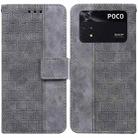 For Xiaomi Poco M4 Pro Geometric Embossed Leather Phone Case(Grey) - 1
