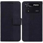 For Xiaomi Poco M4 Pro Geometric Embossed Leather Phone Case(Black) - 1