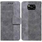 For Xiaomi Poco X3 NFC / Poco X3 Geometric Embossed Leather Phone Case(Grey) - 1