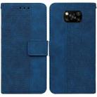 For Xiaomi Poco X3 NFC / Poco X3 Geometric Embossed Leather Phone Case(Blue) - 1