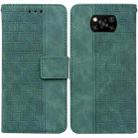For Xiaomi Poco X3 NFC / Poco X3 Geometric Embossed Leather Phone Case(Green) - 1