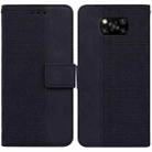 For Xiaomi Poco X3 NFC / Poco X3 Geometric Embossed Leather Phone Case(Black) - 1