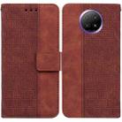 For Xiaomi Redmi Note 9T / Note 9 5G Geometric Embossed Leather Phone Case(Brown) - 1