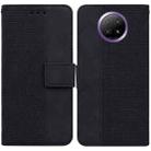 For Xiaomi Redmi Note 9T / Note 9 5G Geometric Embossed Leather Phone Case(Black) - 1