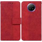 For Xiaomi Redmi Note 9T / Note 9 5G Geometric Embossed Leather Phone Case(Red) - 1