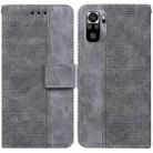 For Xiaomi Redmi Note 10 4G / Note 10S Geometric Embossed Leather Phone Case(Grey) - 1