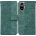 For Xiaomi Redmi Note 10 4G / Note 10S Geometric Embossed Leather Phone Case(Green) - 1