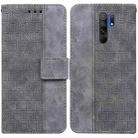 For Xiaomi Redmi 9 / 9 Prime / Poco M2 Geometric Embossed Leather Phone Case(Grey) - 1