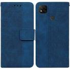 For Xiaomi Redmi 9C Geometric Embossed Leather Phone Case(Blue) - 1