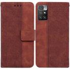 For Xiaomi Redmi 10 / 10 Prime Geometric Embossed Leather Phone Case(Brown) - 1