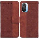 For Xiaomi Redmi K40 / K40 Pro / Mi 11i  Geometric Embossed Leather Phone Case(Brown) - 1