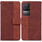 For Xiaomi Redmi K50 / K50 Pro Geometric Embossed Leather Phone Case(Brown) - 1