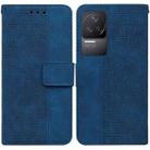 For Xiaomi Redmi K50 / K50 Pro Geometric Embossed Leather Phone Case(Blue) - 1