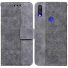 For Xiaomi Redmi Note 7S / Note 7 Geometric Embossed Leather Phone Case(Grey) - 1