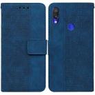 For Xiaomi Redmi Note 7S / Note 7 Geometric Embossed Leather Phone Case(Blue) - 1