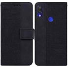 For Xiaomi Redmi Note 7S / Note 7 Geometric Embossed Leather Phone Case(Black) - 1