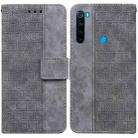 For Xiaomi Redmi Note 8 Geometric Embossed Leather Phone Case(Grey) - 1